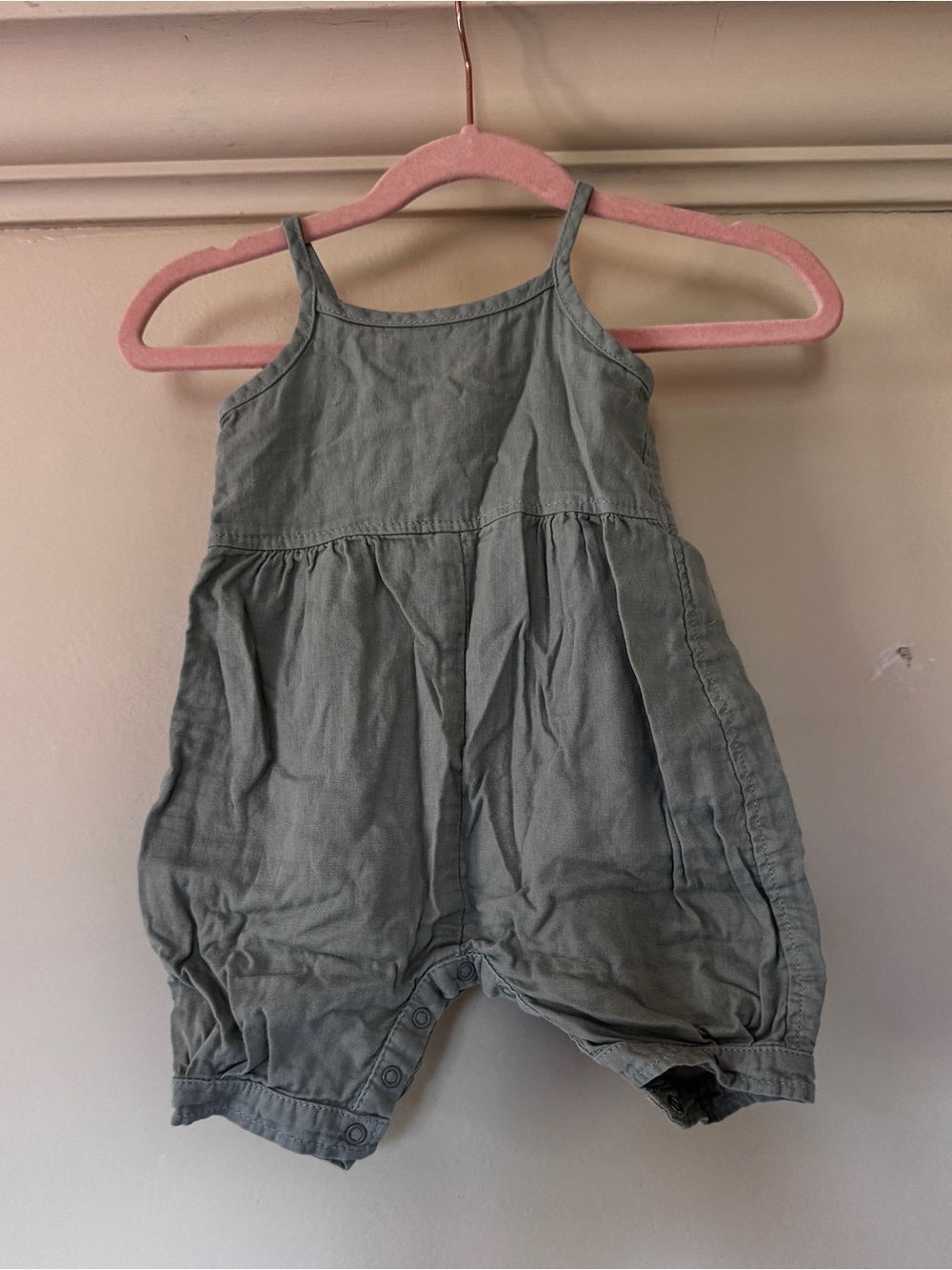 Petit Bateau Olive Cotton Baby Romper